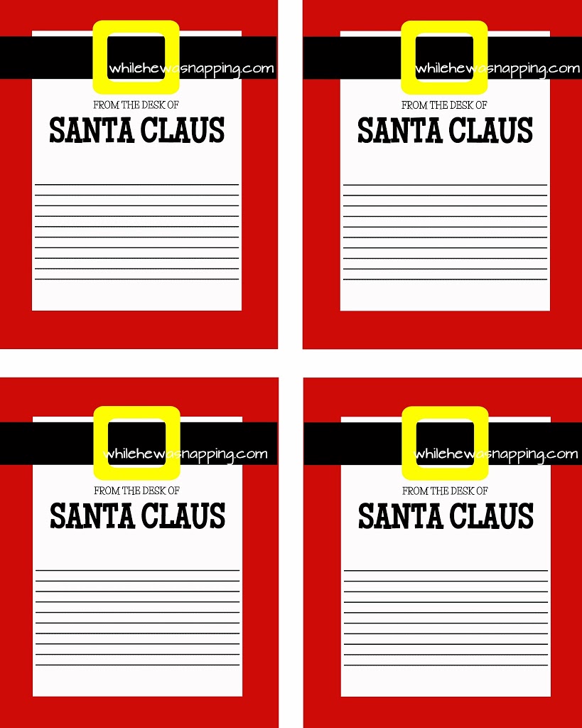 Santa's Stationary Printable - A New Tradition | While He Was Napping