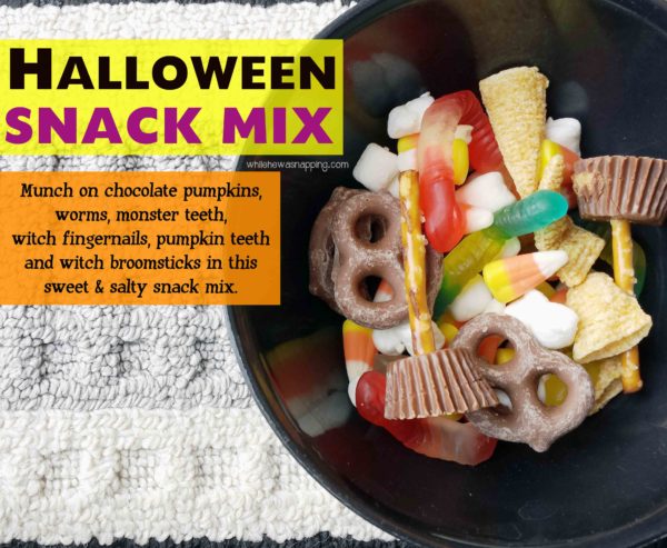 Sweet and Salty Halloween Snack Mix | While He Was Napping