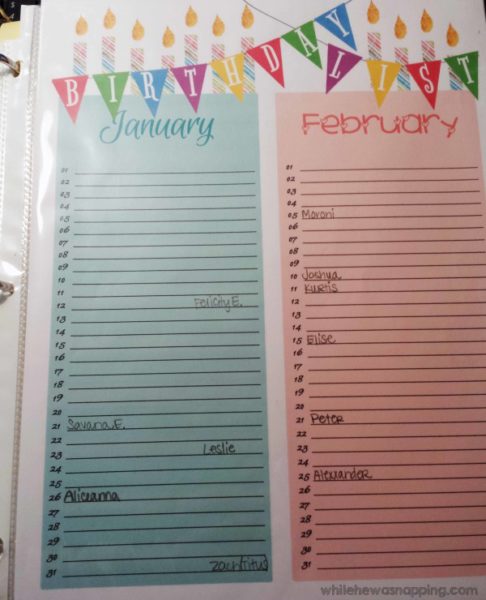 {Primary Printables} Birthday Lists | While He Was Napping