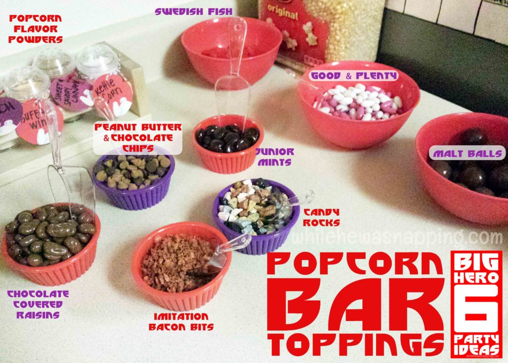 Big Hero 6 Party Popcorn Bar While He Was Napping