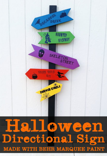 Directional Halloween Sign with BEHR® Marquee Paint | While He Was Napping