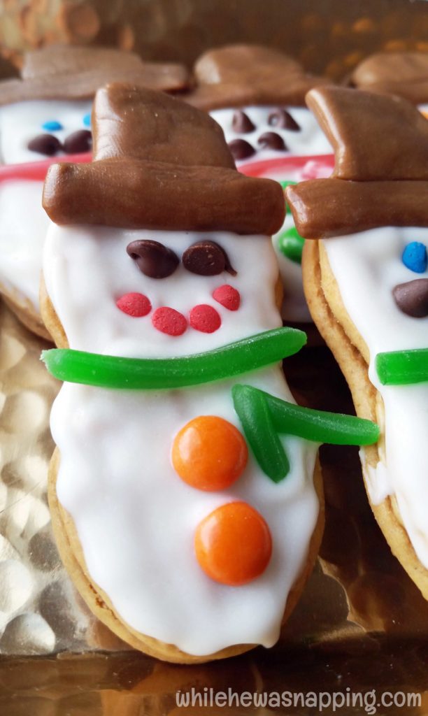 Nutter Butter Snowmen Cookies While He Was Napping