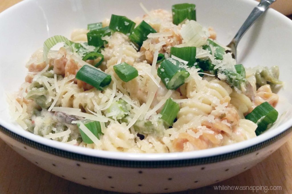 Shrimp Scampi and Asparagus Parmesan Pasta - A quick and easy meal perfect for busy weeknights