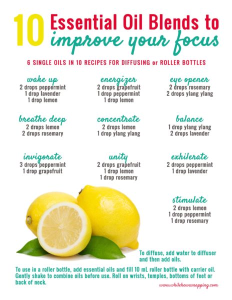 10 Essential Oil Recipes that will Help You Focus | While He Was Napping