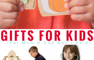 13 Gifts for kids that mom and dad won't hate. Gift giving to kids can be hard. They grow so fast and they play hard. Here are 13 gift ideas for kids that last and grow with them for years. And mom and dad won't hate having them around either.