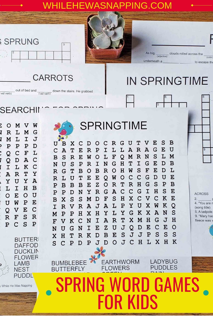 Kid's Spring Word Games