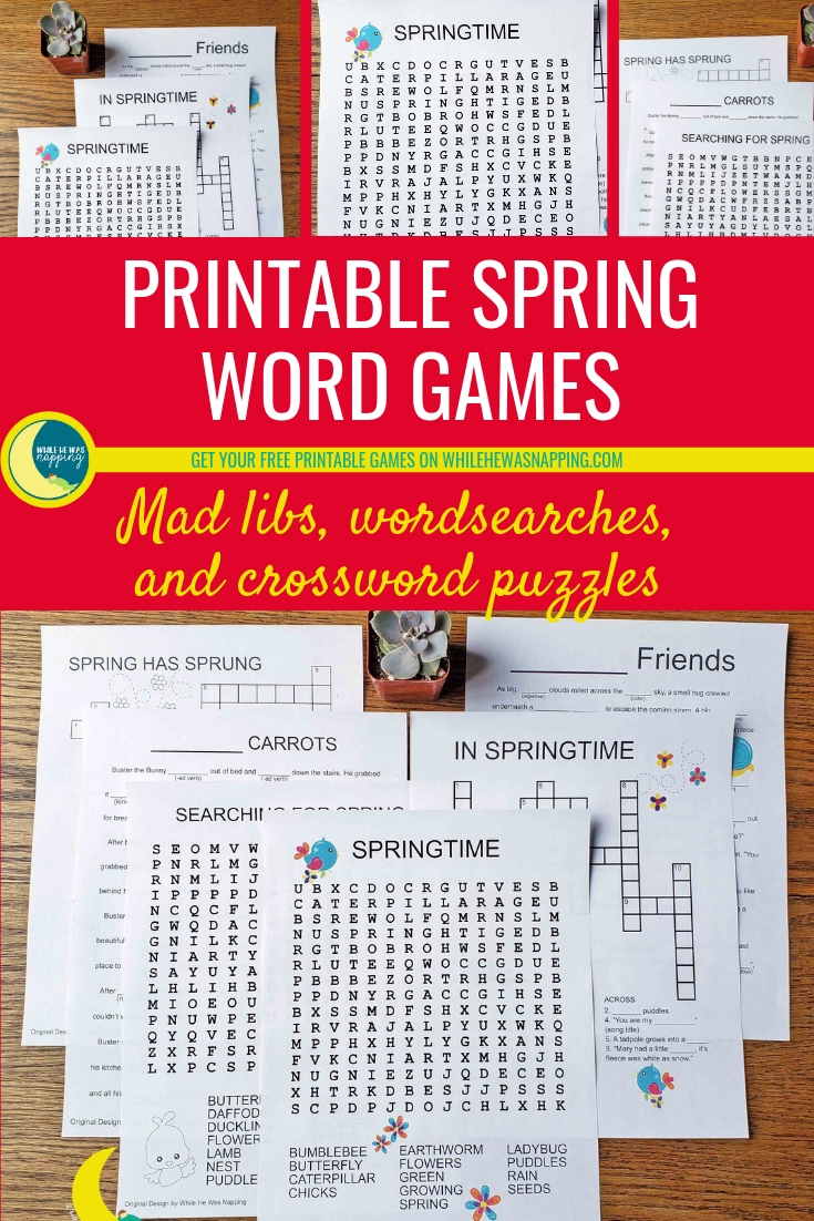 Printable Spring Word Games